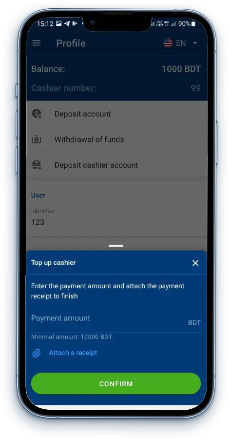 Mostbet Agent Topup Interface