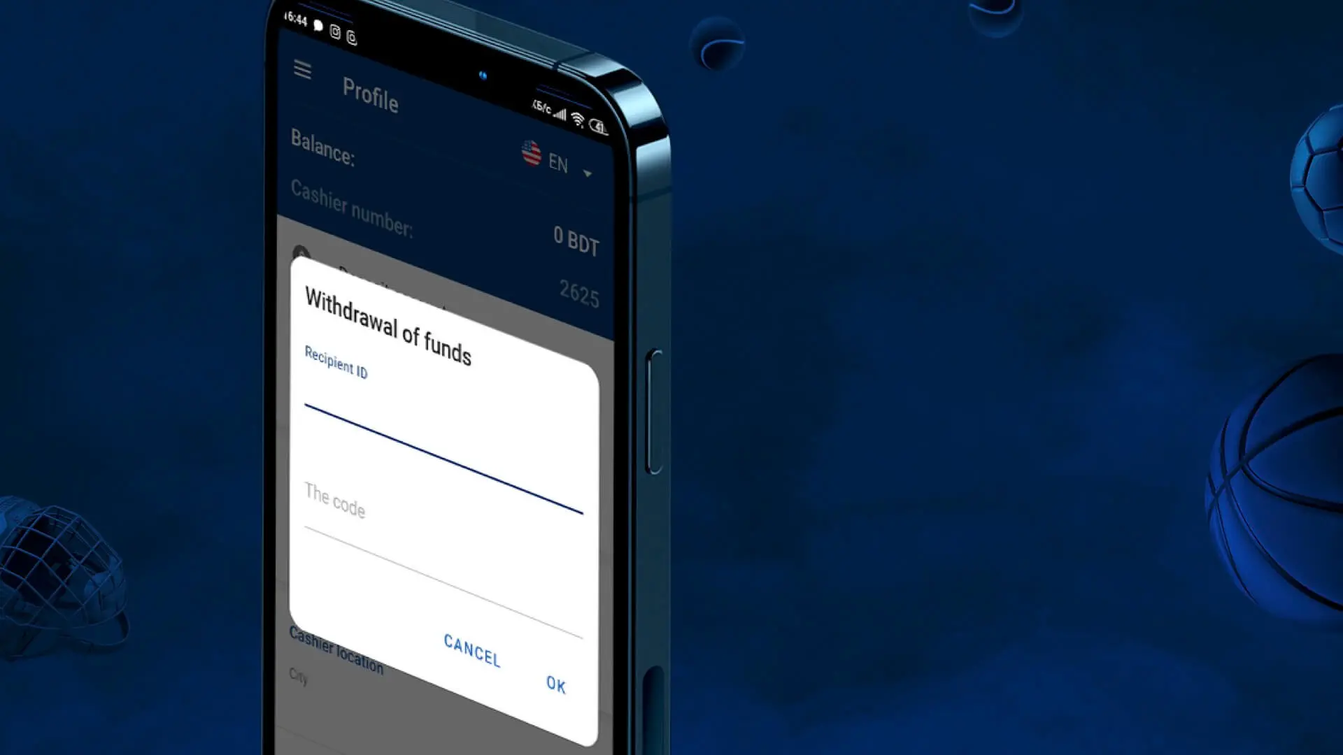 Withdraw Funds from Player account MbCash
